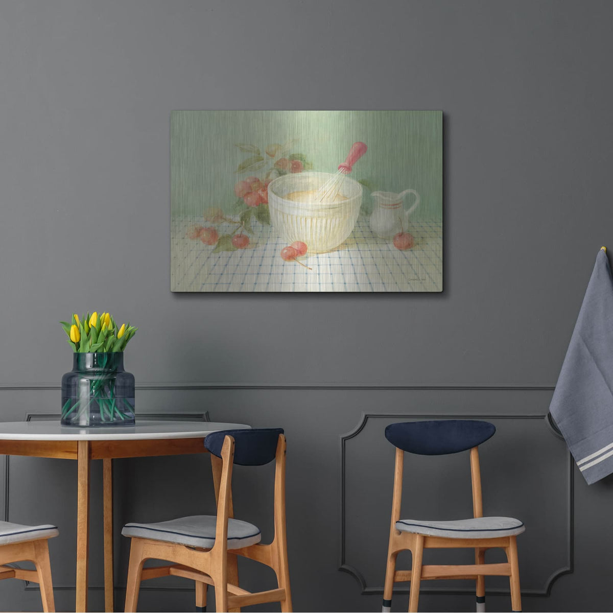 'Baking With Cherries' by Danhui Nai – Metal Wall Art, 36x24 room view