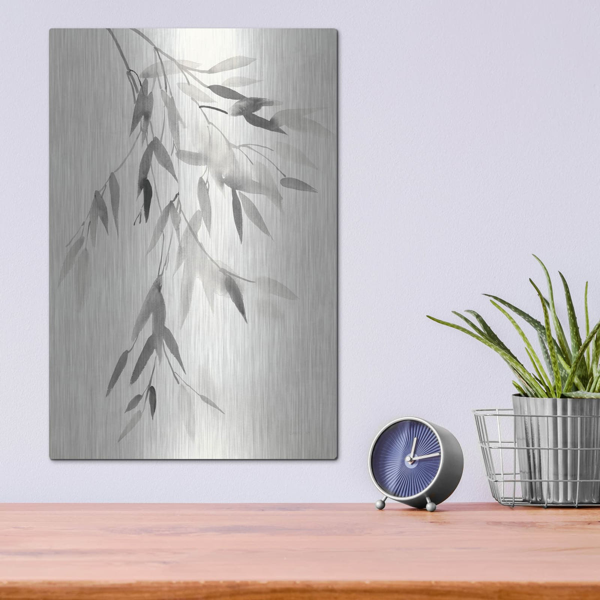 'Bamboo Leaves 4' by Danhui Nai – Metal Wall Art, 12x16 room view
