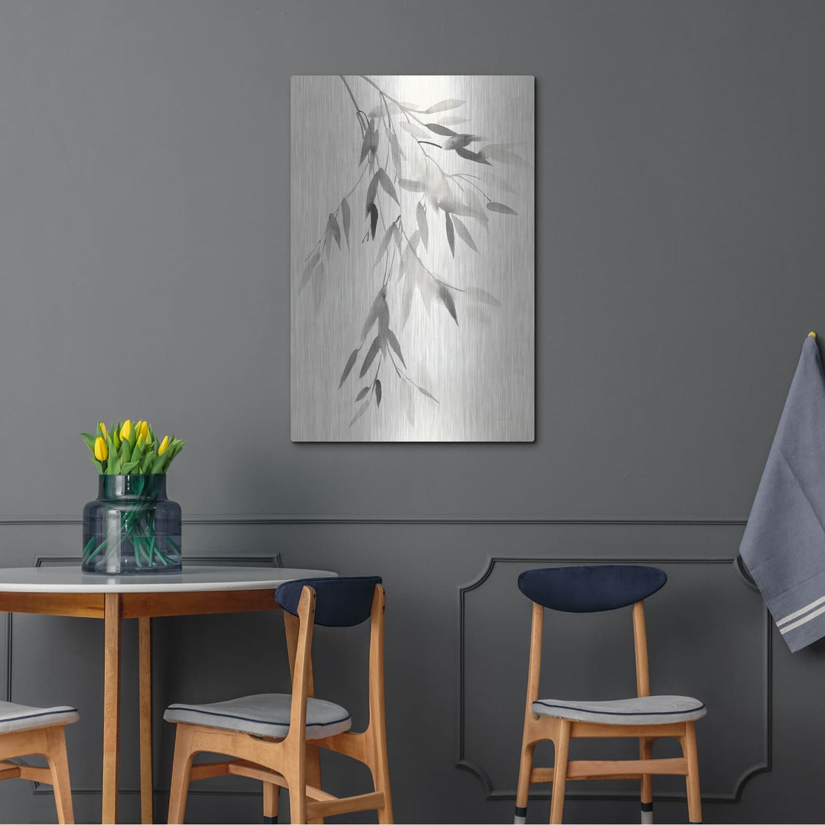 'Bamboo Leaves 4' by Danhui Nai – Metal Wall Art, 24x36 room view