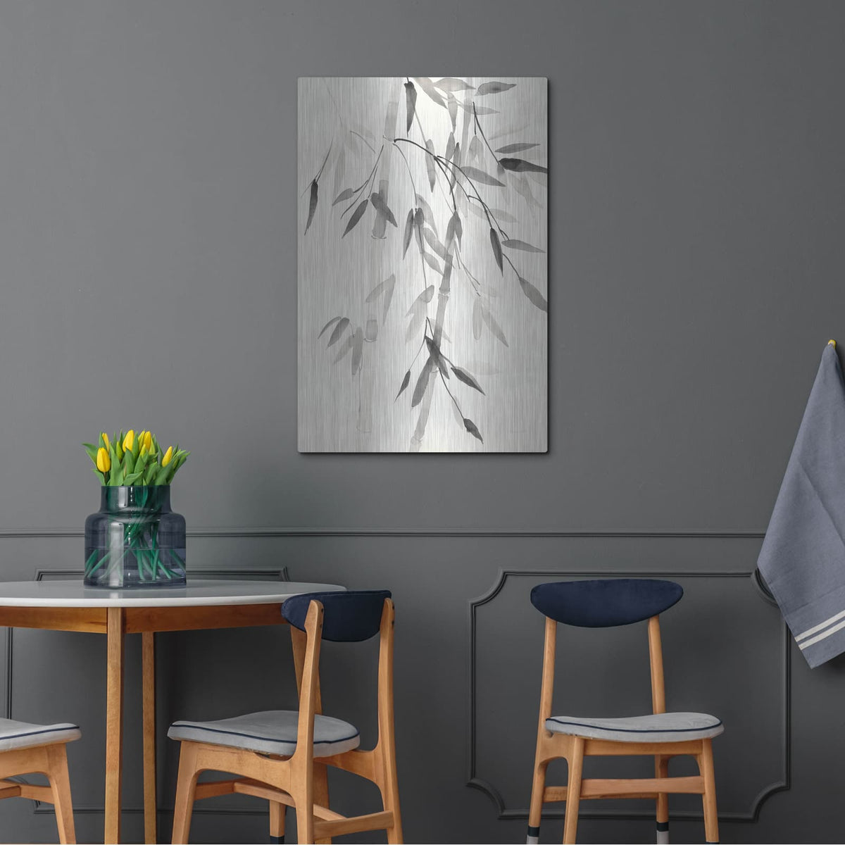 'Bamboo Leaves 5' by Danhui Nai – Metal Wall Art, 24x36 room view
