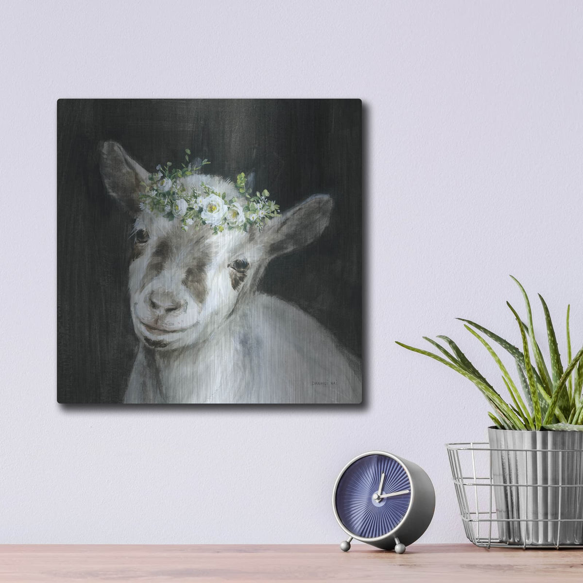 'Barnyard Whimsy 4' by Danhui Nai – Metal Wall Art, 12x12 room view