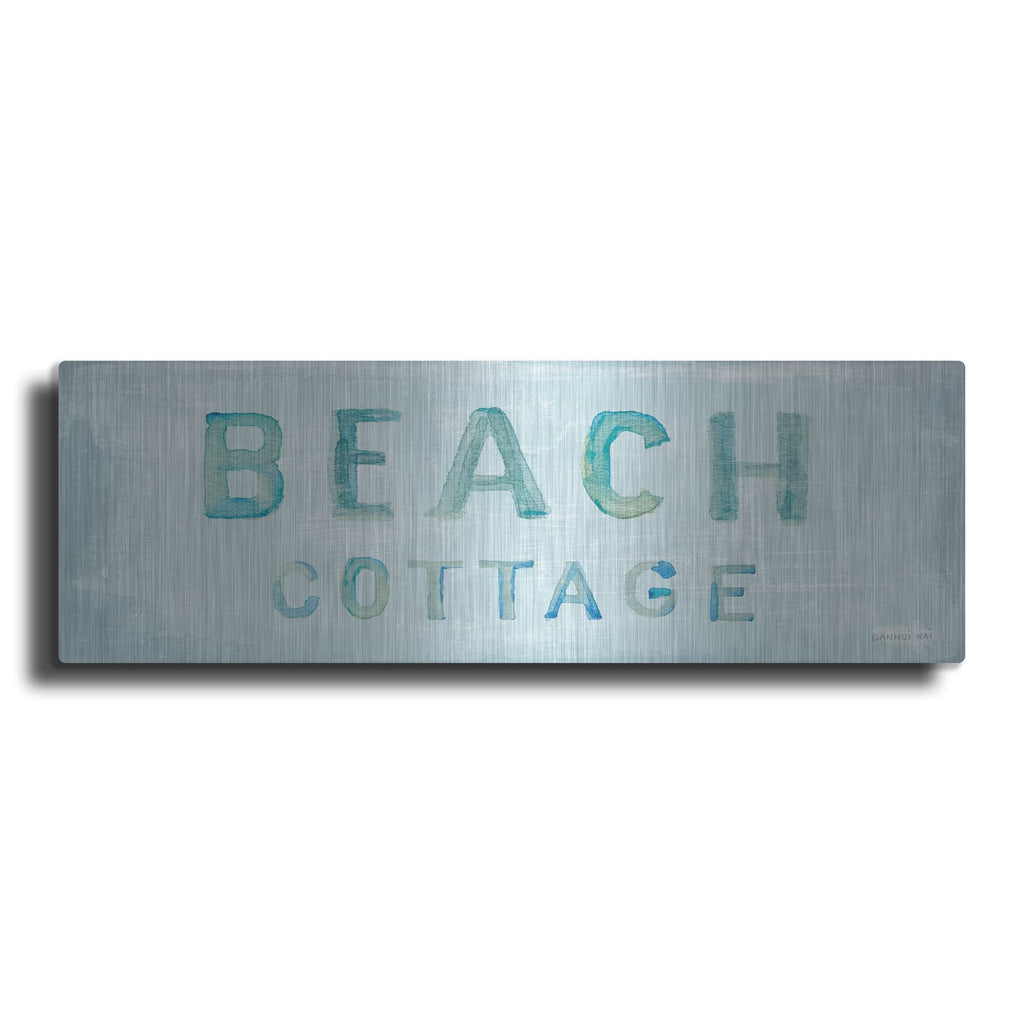 'Beach Cottage Sign' by Danhui Nai – Metal Wall Art