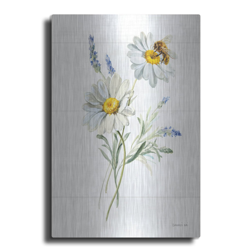 'Bees And Blooms Flowers 2' by Danhui Nai – Metal Wall Art