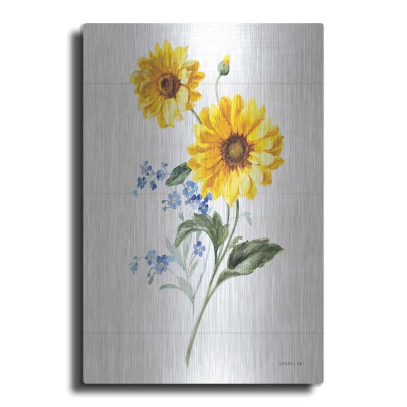 'Bees And Blooms Flowers 5' by Danhui Nai – Metal Wall Art
