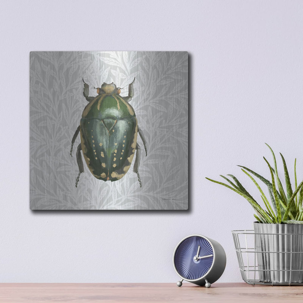 'Beetles And Butterflies 2' by Danhui Nai – Metal Wall Art, 12x12 room view