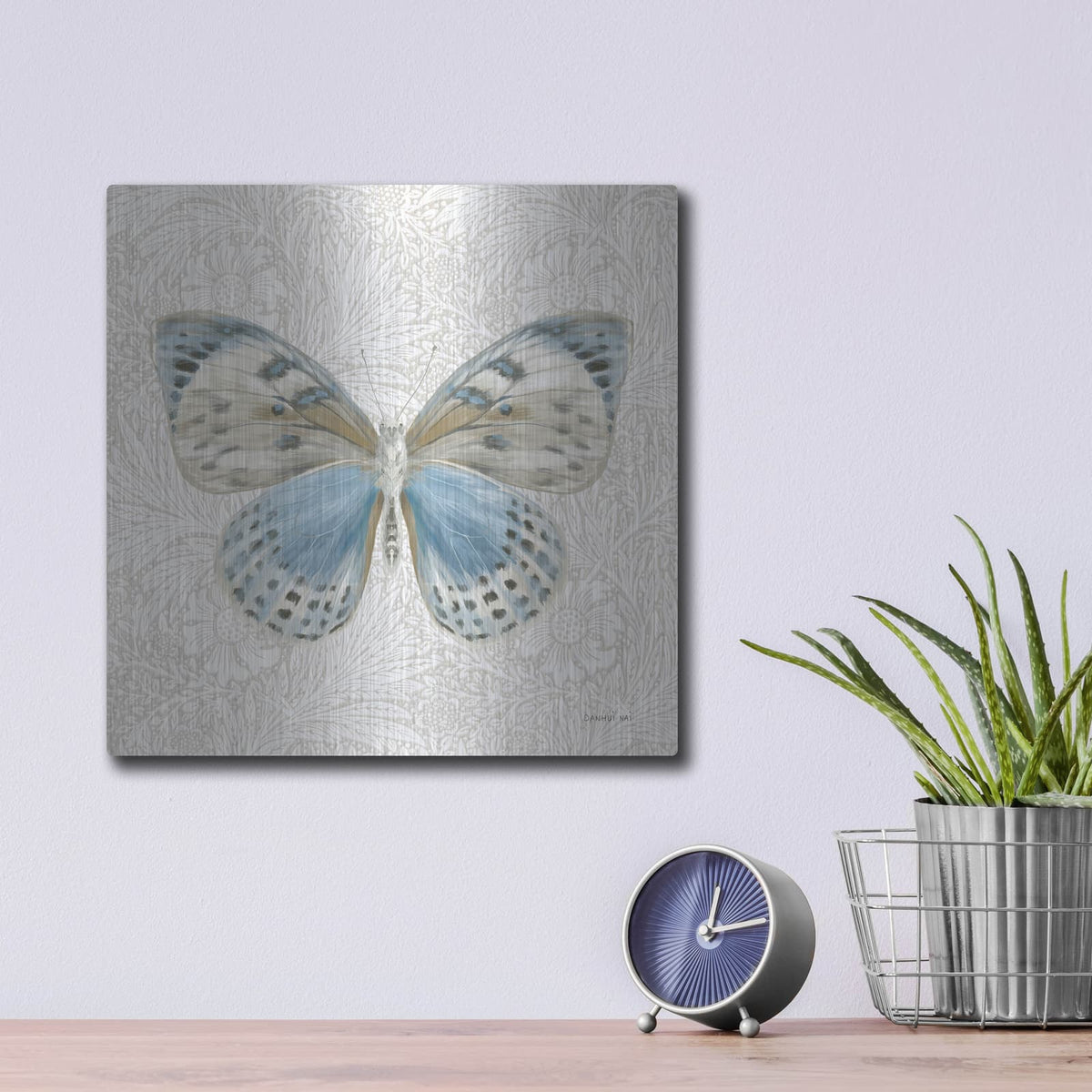 'Beetles And Butterflies 4' by Danhui Nai – Metal Wall Art, 12x12 room view