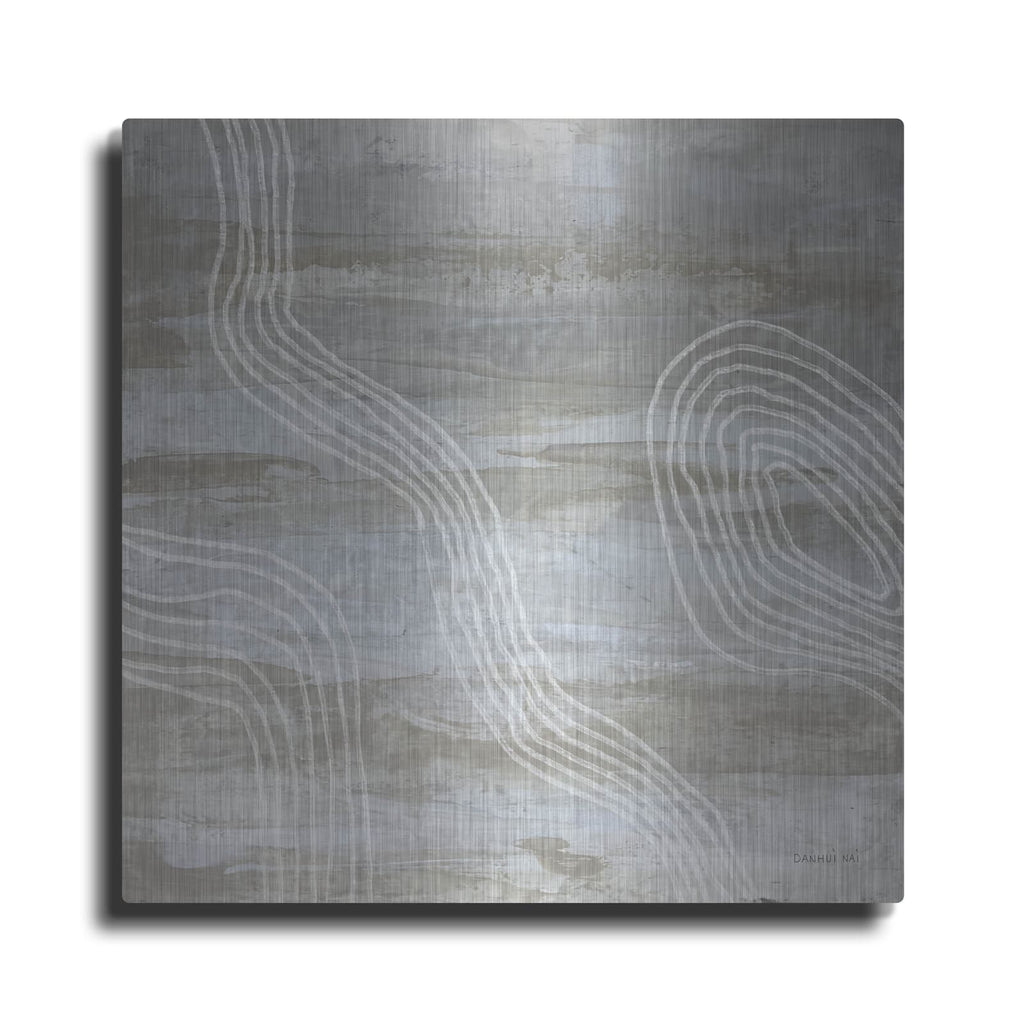 'Beige Abstract 1' by Danhui Nai – Metal Wall Art