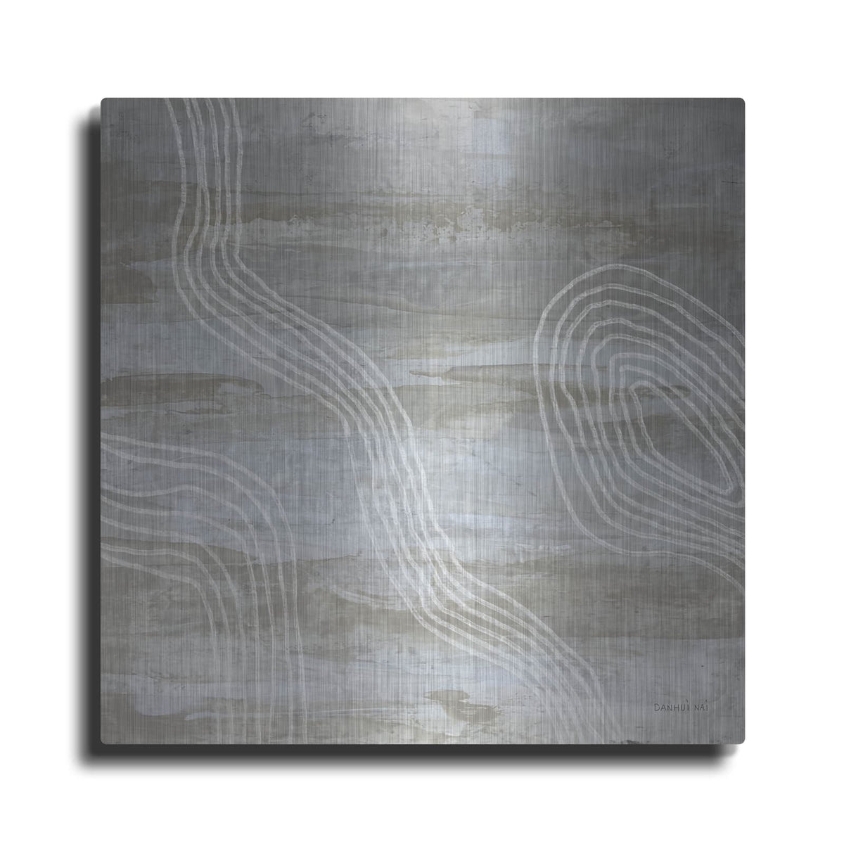 'Beige Abstract 1' by Danhui Nai – Metal Wall Art