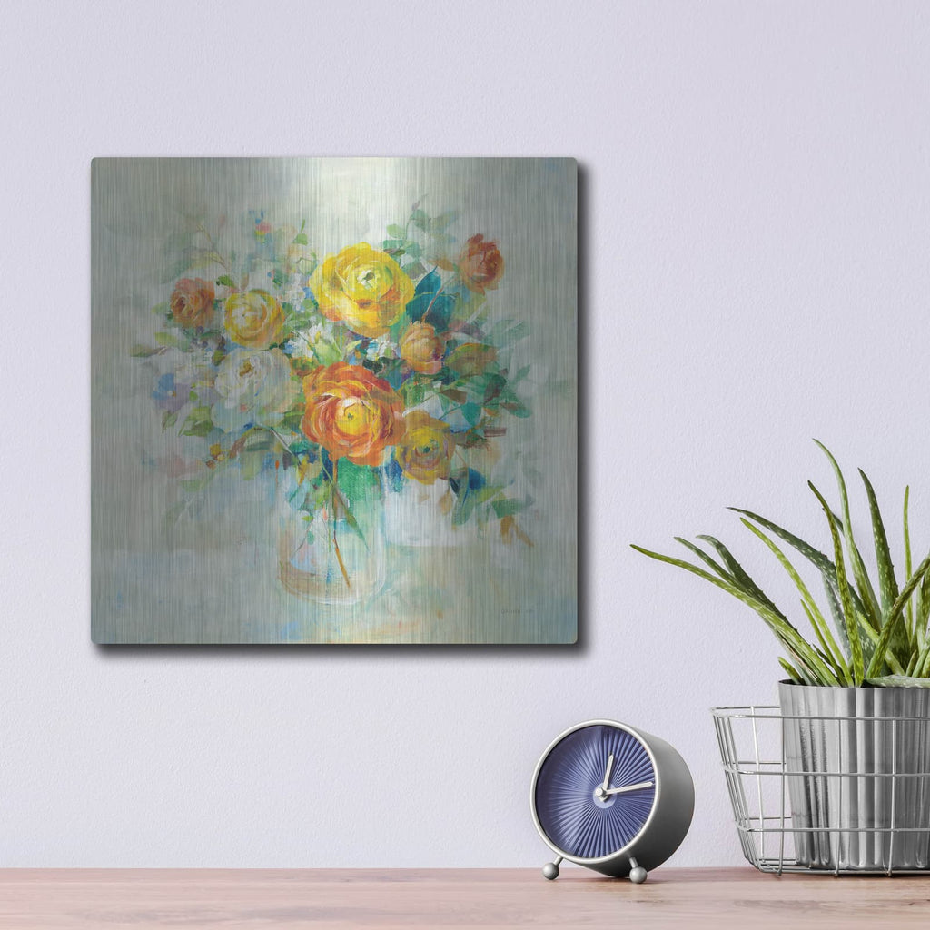 'Blooming Splendor 1' by Danhui Nai – Metal Wall Art, 12x12 room view