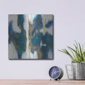 'Blue Texture 1 Gold' by Danhui Nai – Metal Wall Art, 12x12 room view