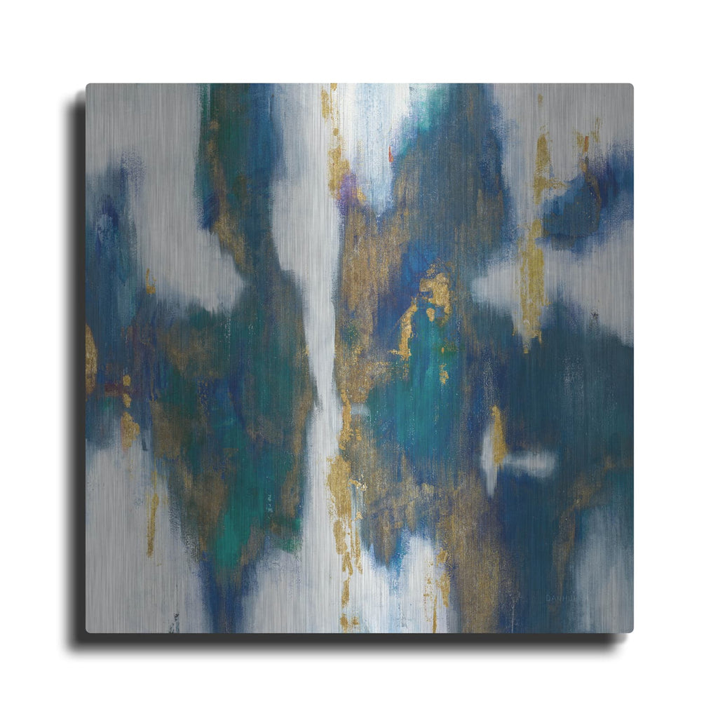'Blue Texture 1 Gold' by Danhui Nai – Metal Wall Art