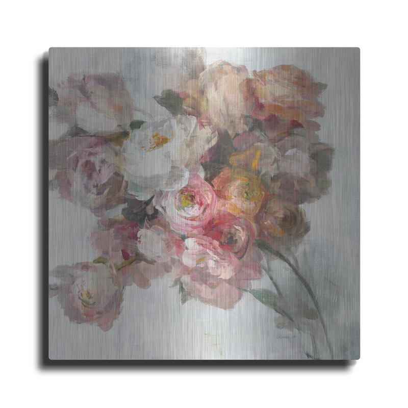 'Blush Bouquet On White' by Danhui Nai – Metal Wall Art
