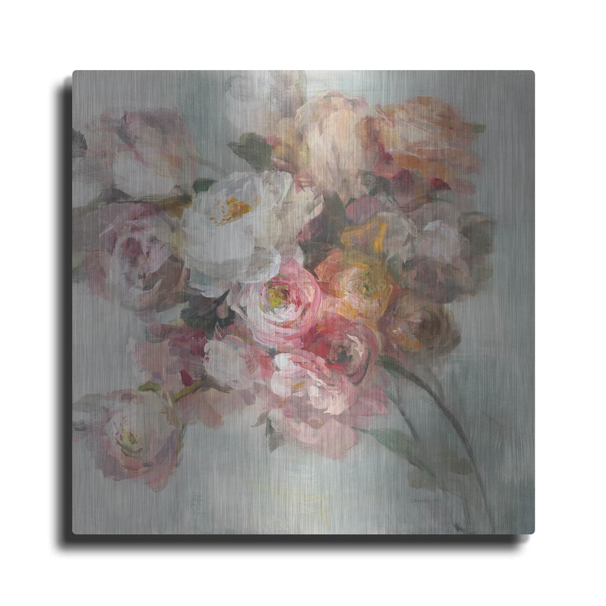 'Blush Bouquet' by Danhui Nai – Metal Wall Art