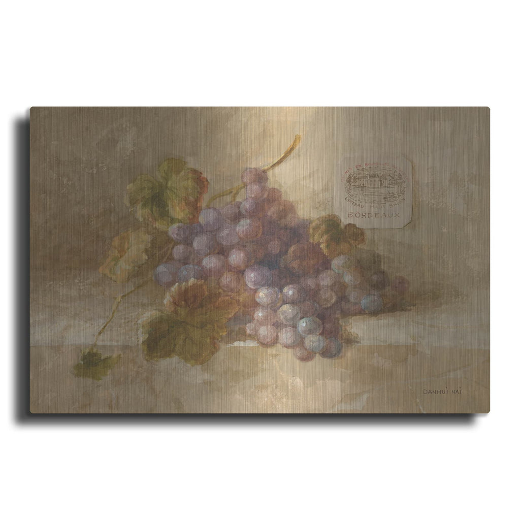 'Bordeaux Grapes' by Danhui Nai – Metal Wall Art