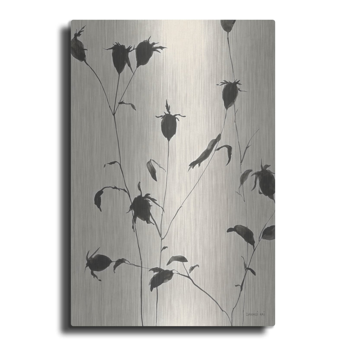 'Botanical Shadows 2 Beige' by Danhui Nai – Metal Wall Art