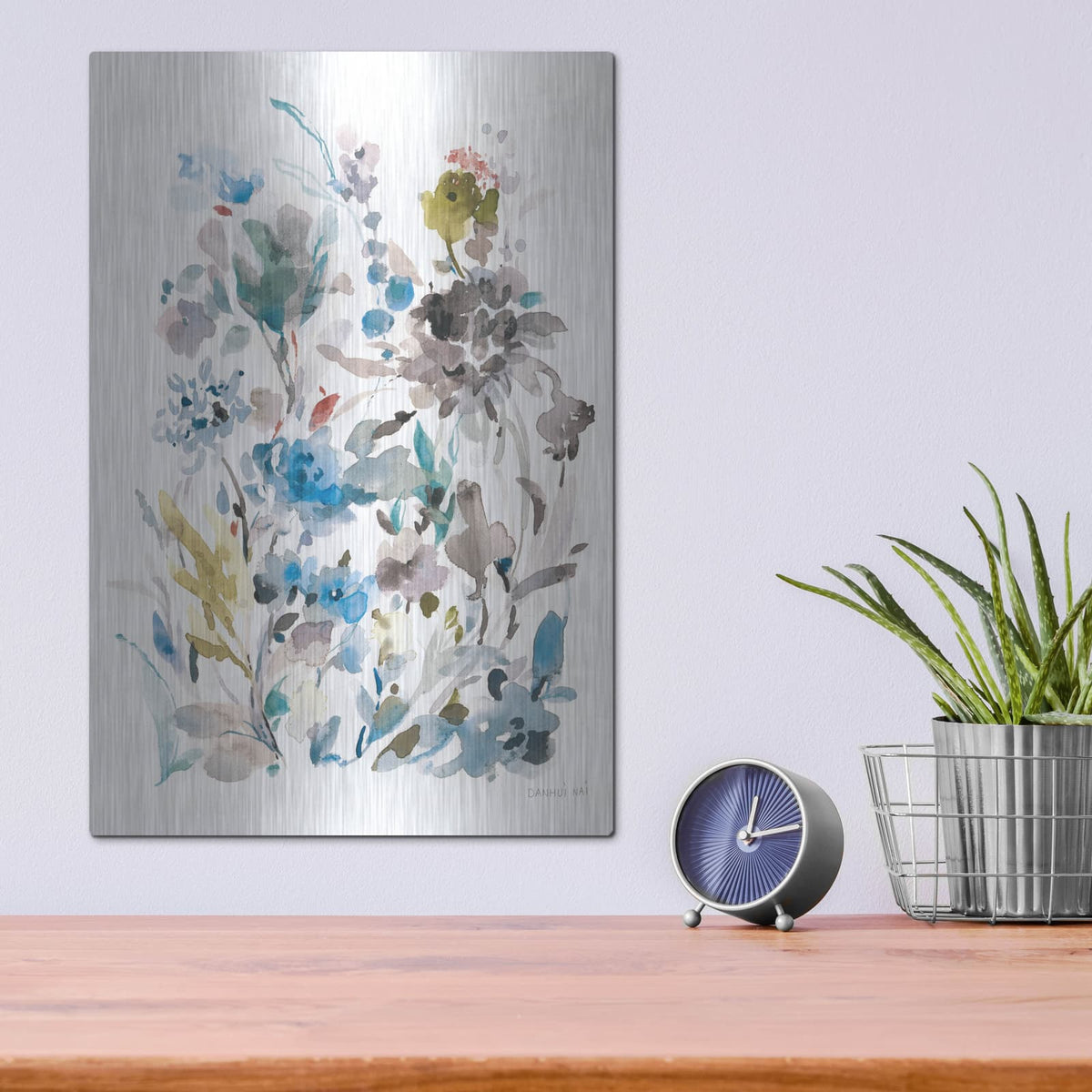'Breezy Florals 2 Colorful C' by Danhui Nai – Metal Wall Art, 12x16 room view