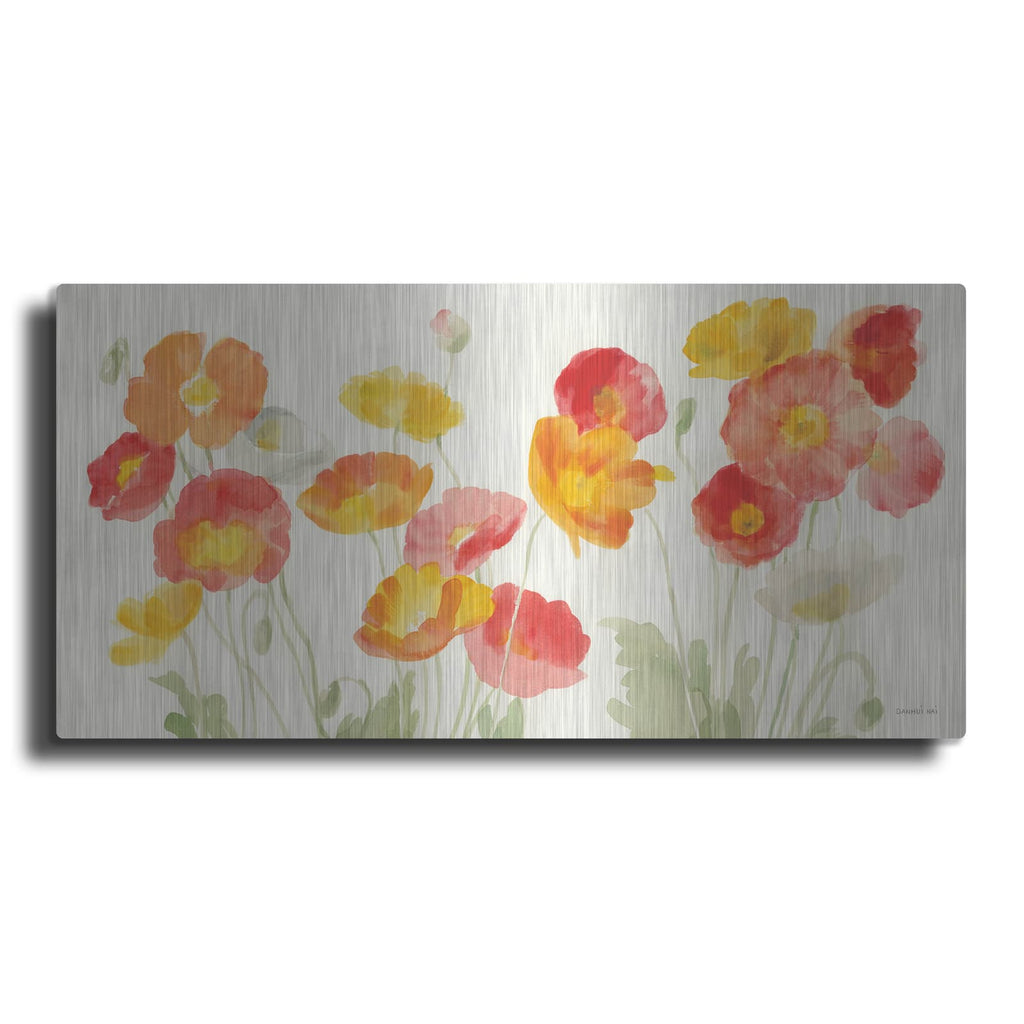 'Bright Poppies 3' by Danhui Nai – Metal Wall Art