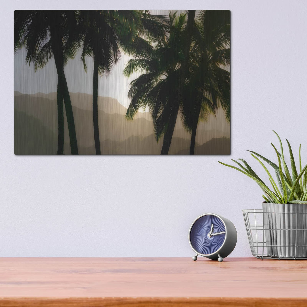 'Misty Palms II' by Dennis Frates – Metal Wall Art, 16x12 room view