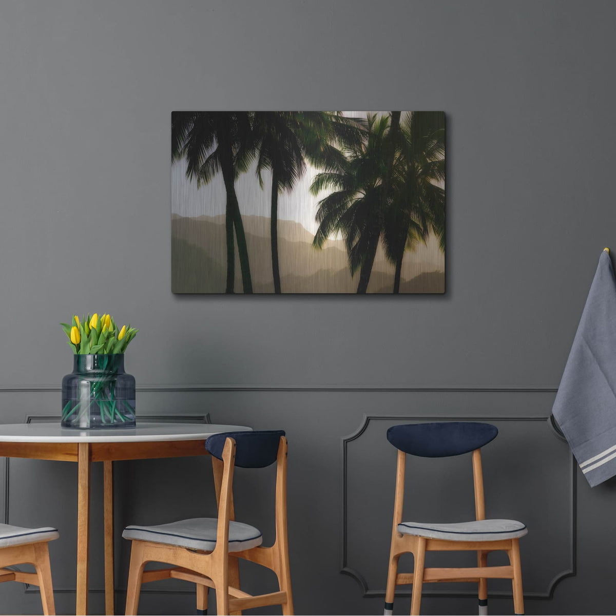 'Misty Palms II' by Dennis Frates – Metal Wall Art, 36x24 room view