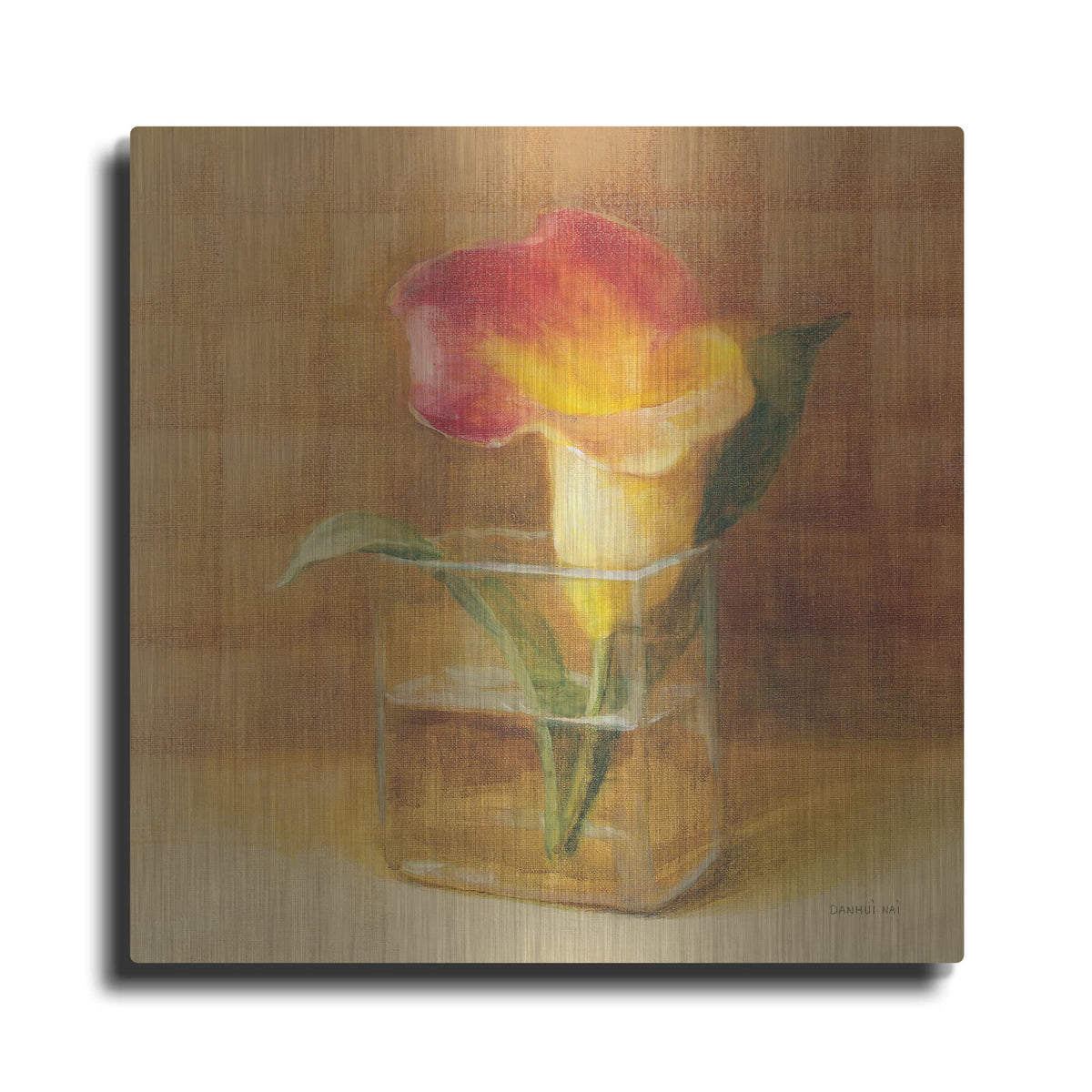 'Calla Lily In Glass' by Danhui Nai – Metal Wall Art