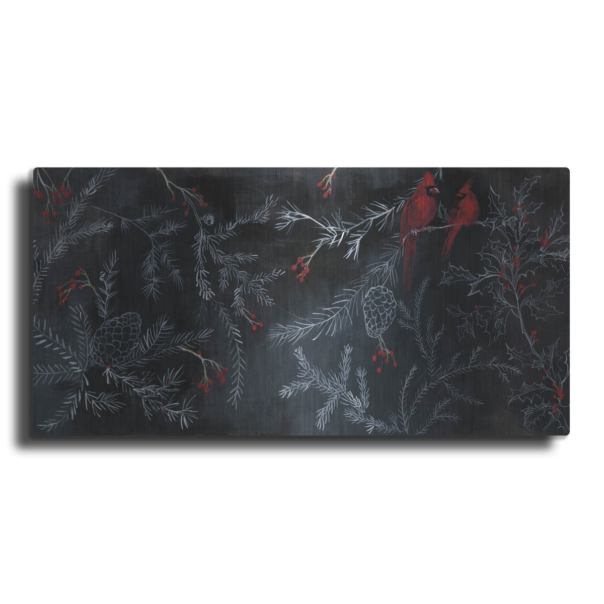 'Cardinal Chalkboard' by Danhui Nai – Metal Wall Art