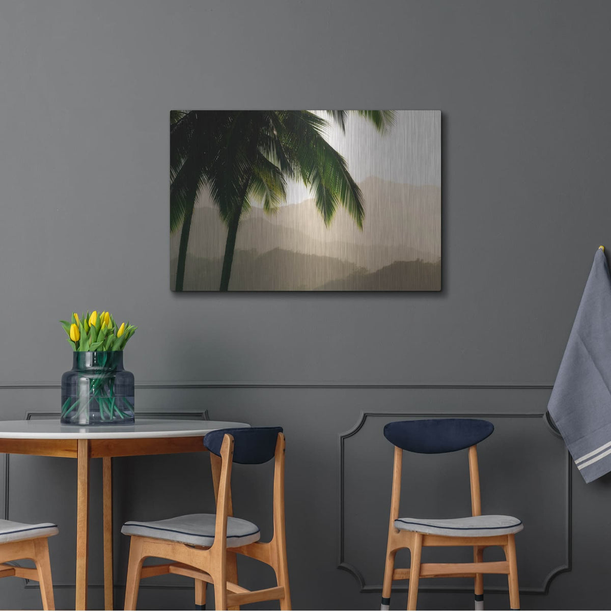 'Misty Palms III' by Dennis Frates – Metal Wall Art, 36x24 room view