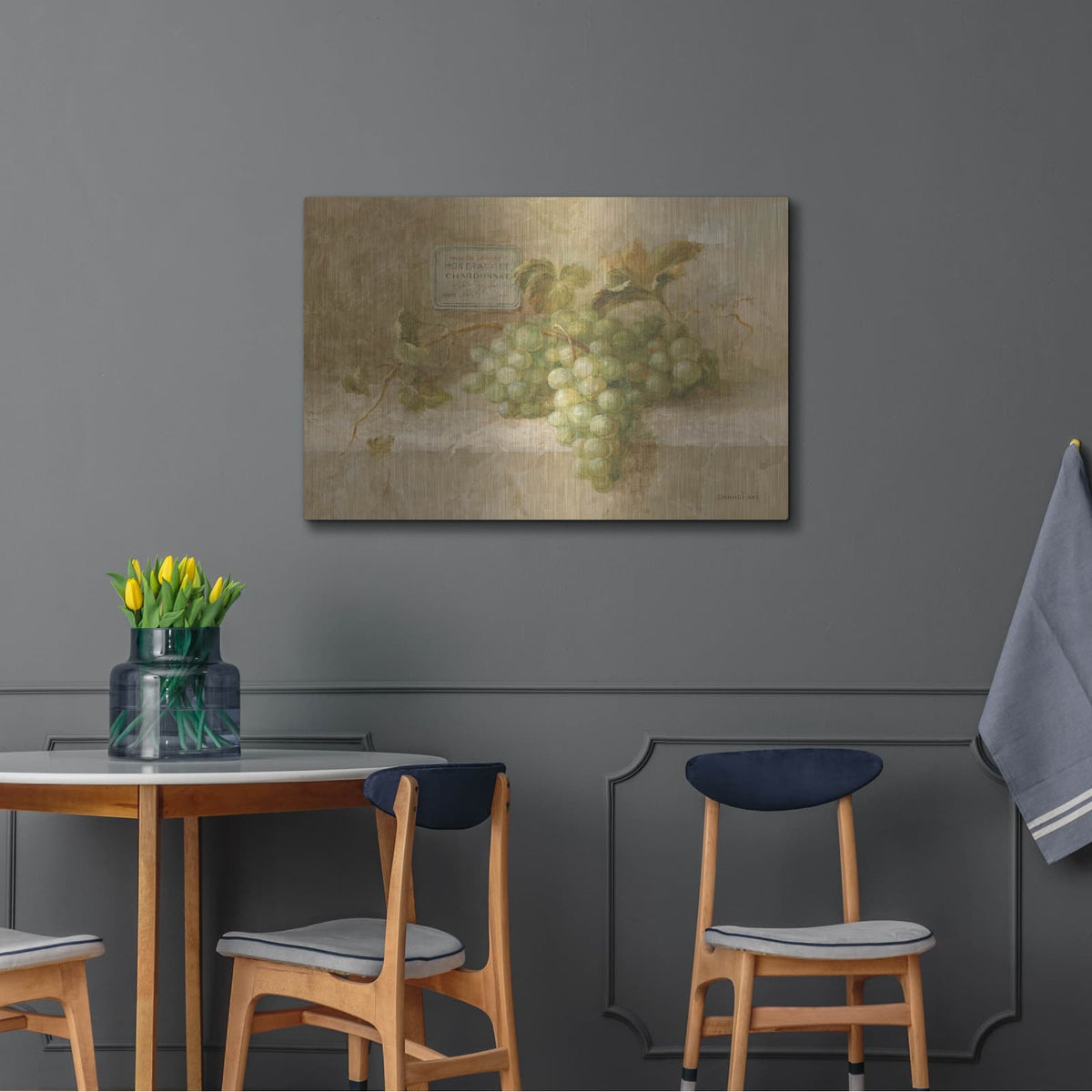 'Chardonnay Grapes' by Danhui Nai – Metal Wall Art, 36x24 room view