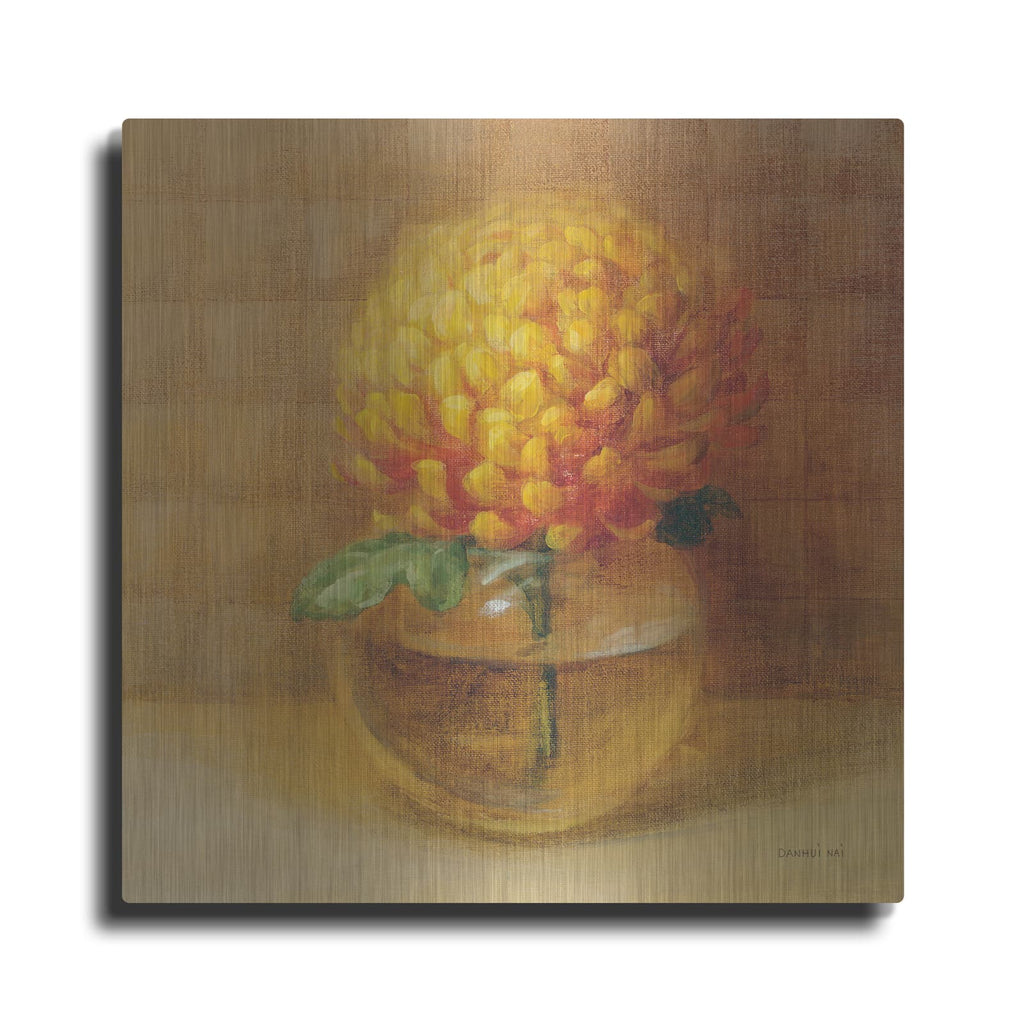 'Chrysanthemum In Glass' by Danhui Nai – Metal Wall Art