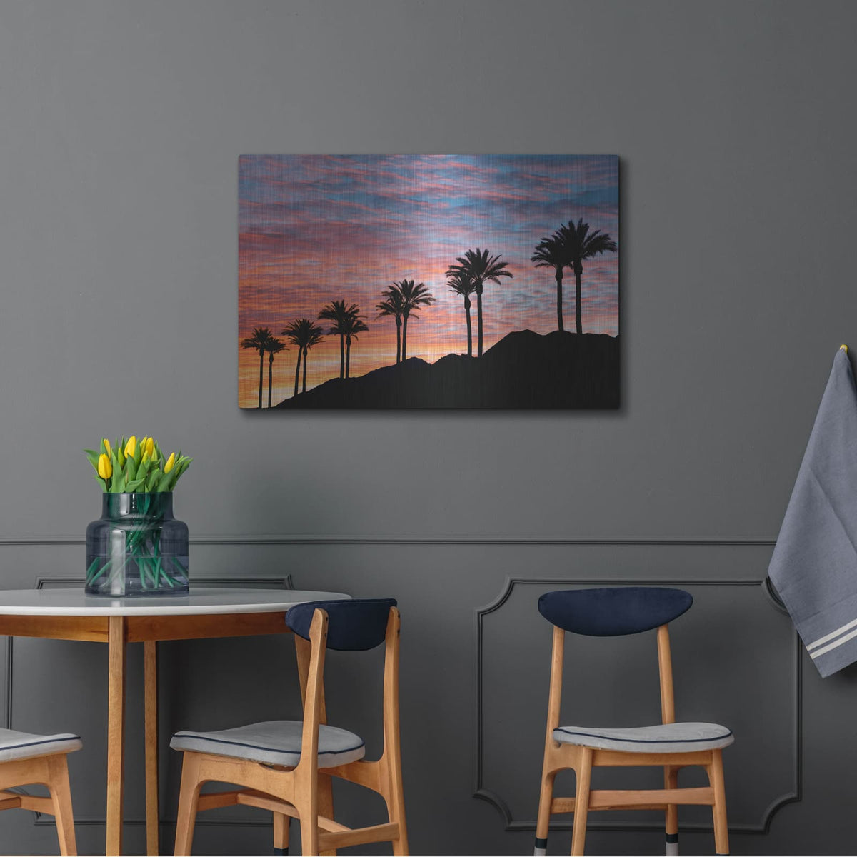'Palm Tree Sunset' by Dennis Frates – Metal Wall Art, 36x24 room view