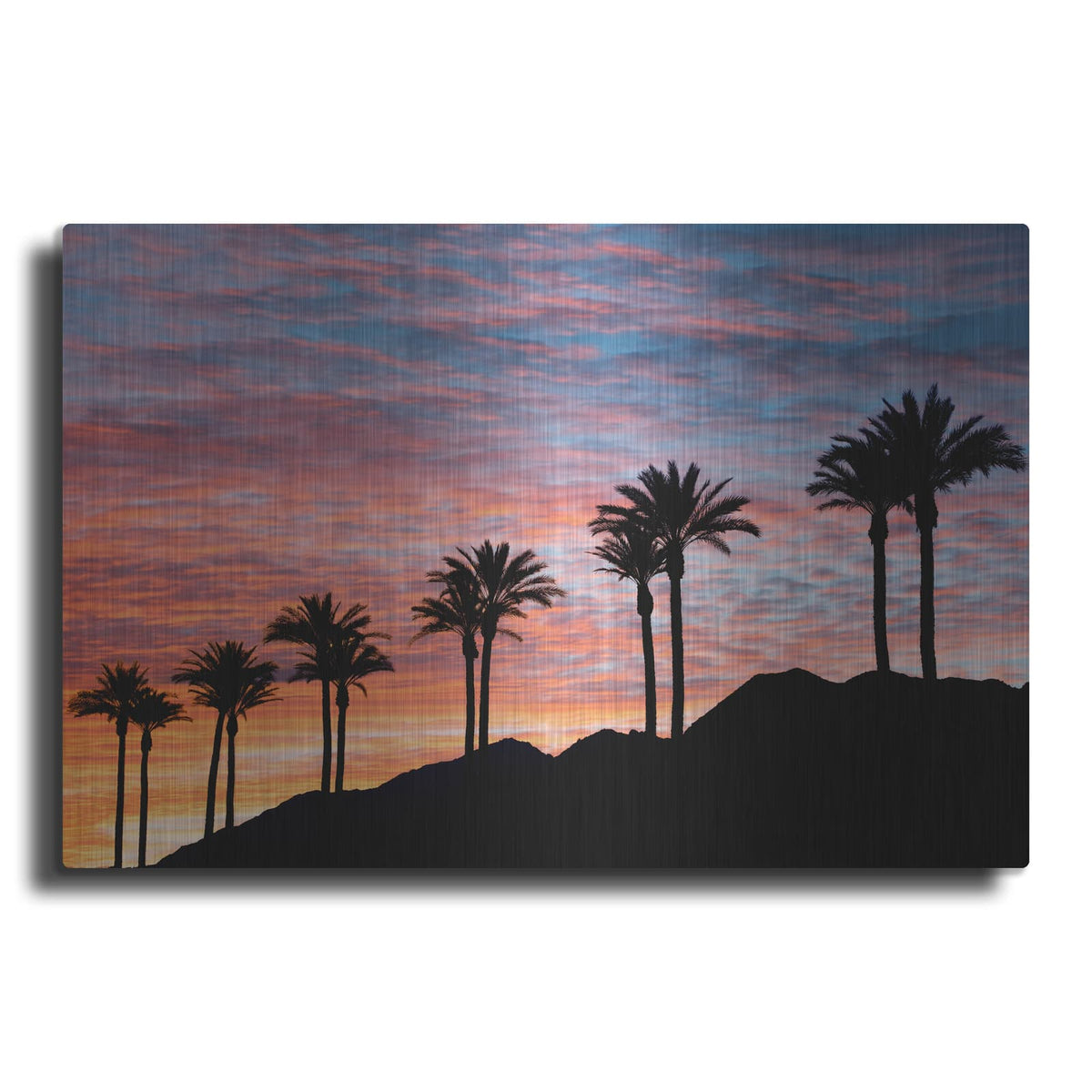 'Palm Tree Sunset' by Dennis Frates – Metal Wall Art