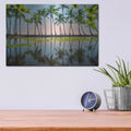 'Palm Tree Reflections' by Dennis Frates – Metal Wall Art, 16x12 room view