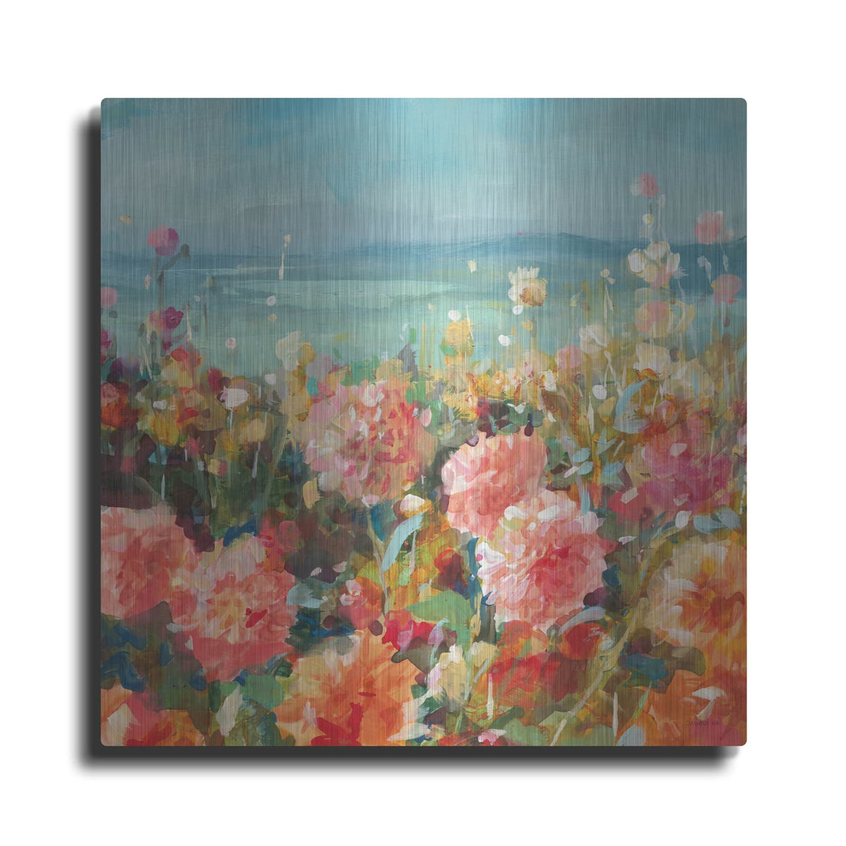 'Coastal Dahlias' by Danhui Nai – Metal Wall Art