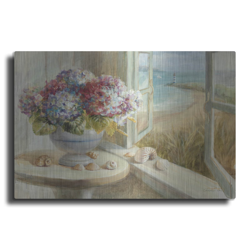 'Coastal Hydrangea' by Danhui Nai – Metal Wall Art
