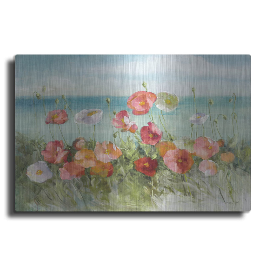 'Coastal Poppies Light.' by Danhui Nai – Metal Wall Art