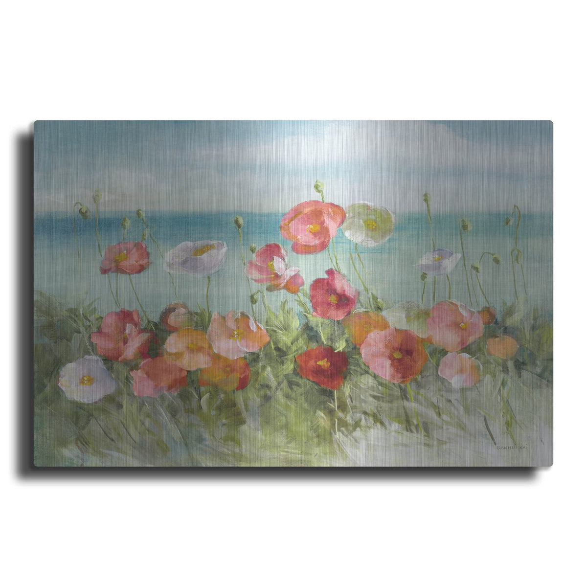 'Coastal Poppies Light.' by Danhui Nai – Metal Wall Art