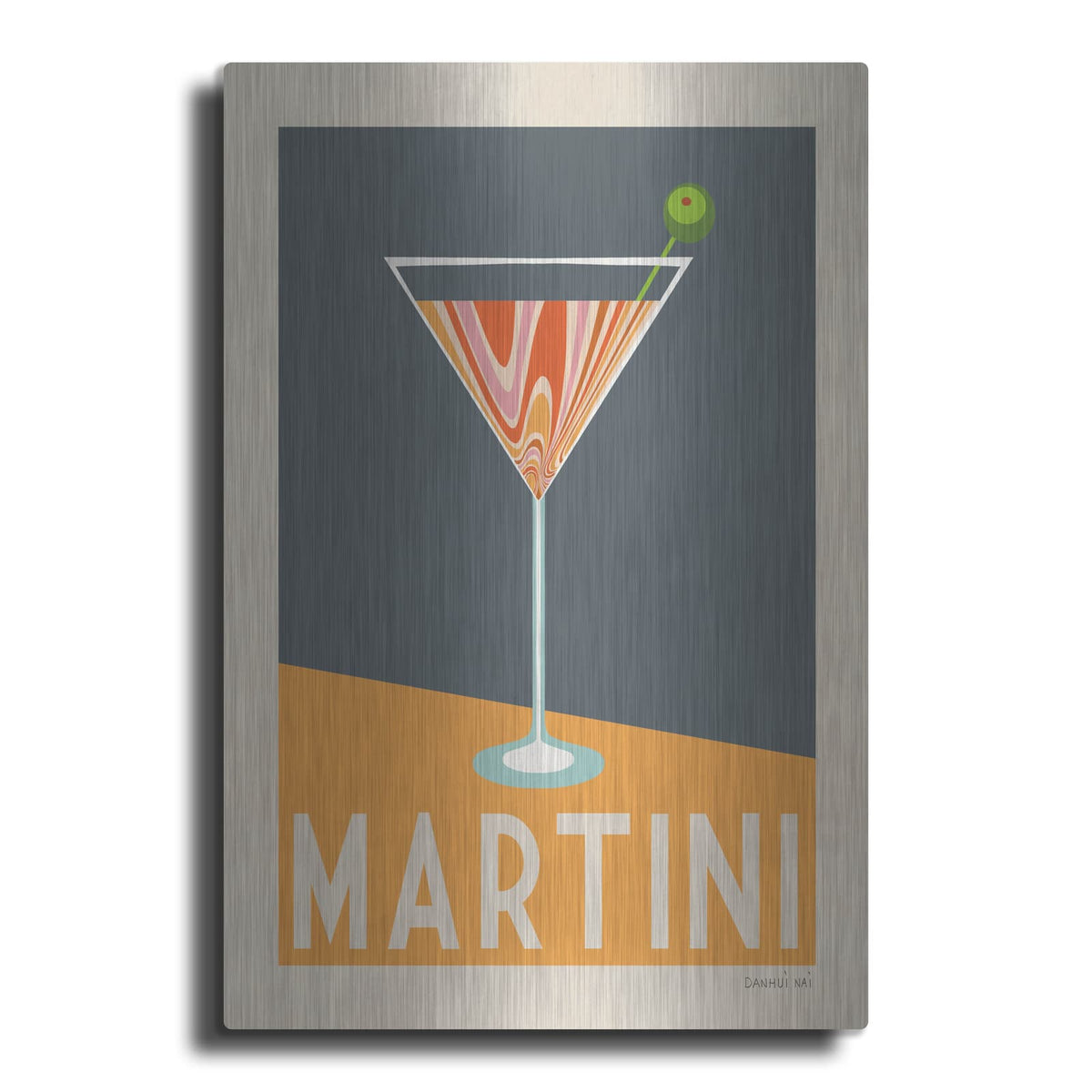 'Cocktail Poster 1' by Danhui Nai – Metal Wall Art