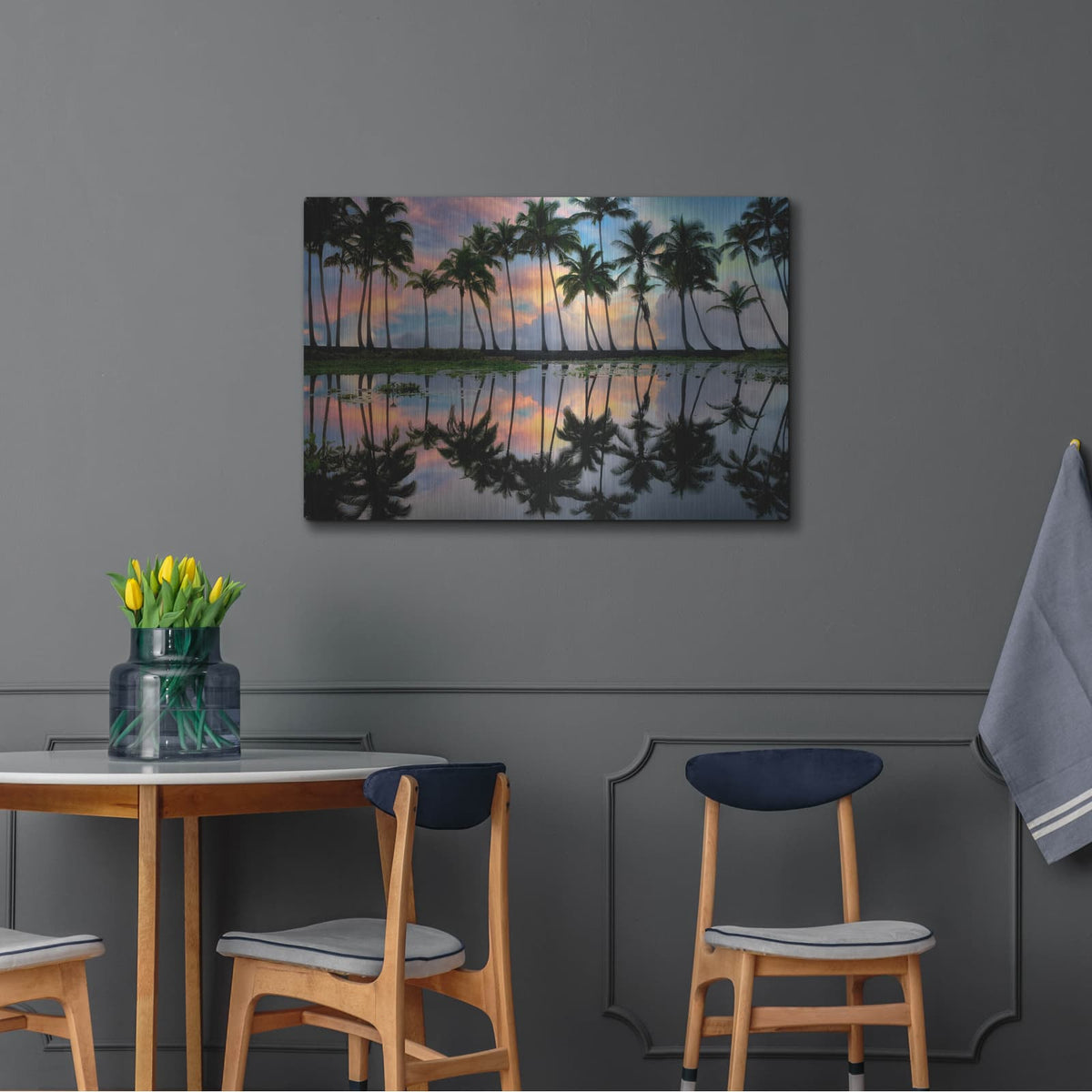 'Palm Reflections' by Dennis Frates – Metal Wall Art, 36x24 room view