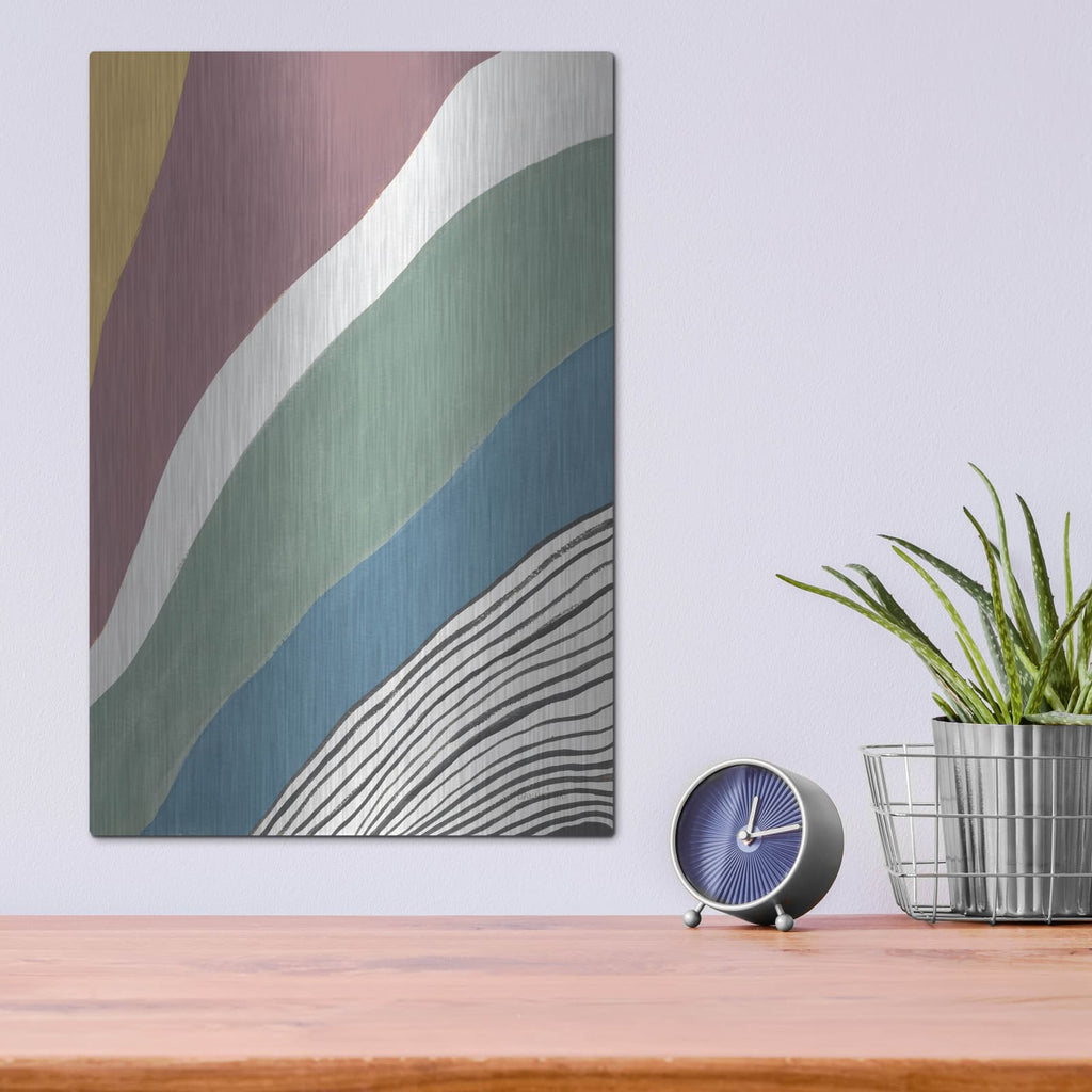 'Colorful Retro Abstract 4' by Danhui Nai – Metal Wall Art, 12x16 room view