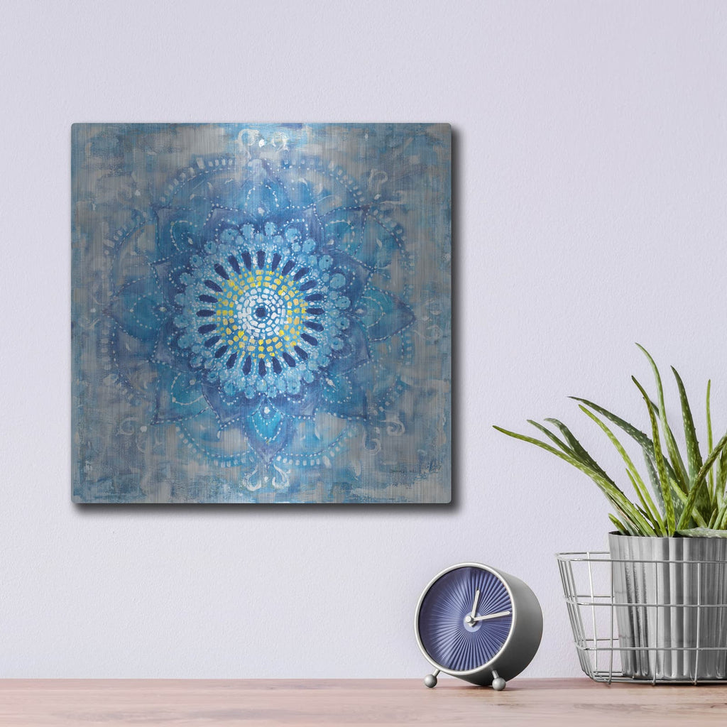 'Concentric Mandala' by Danhui Nai – Metal Wall Art, 12x12 room view