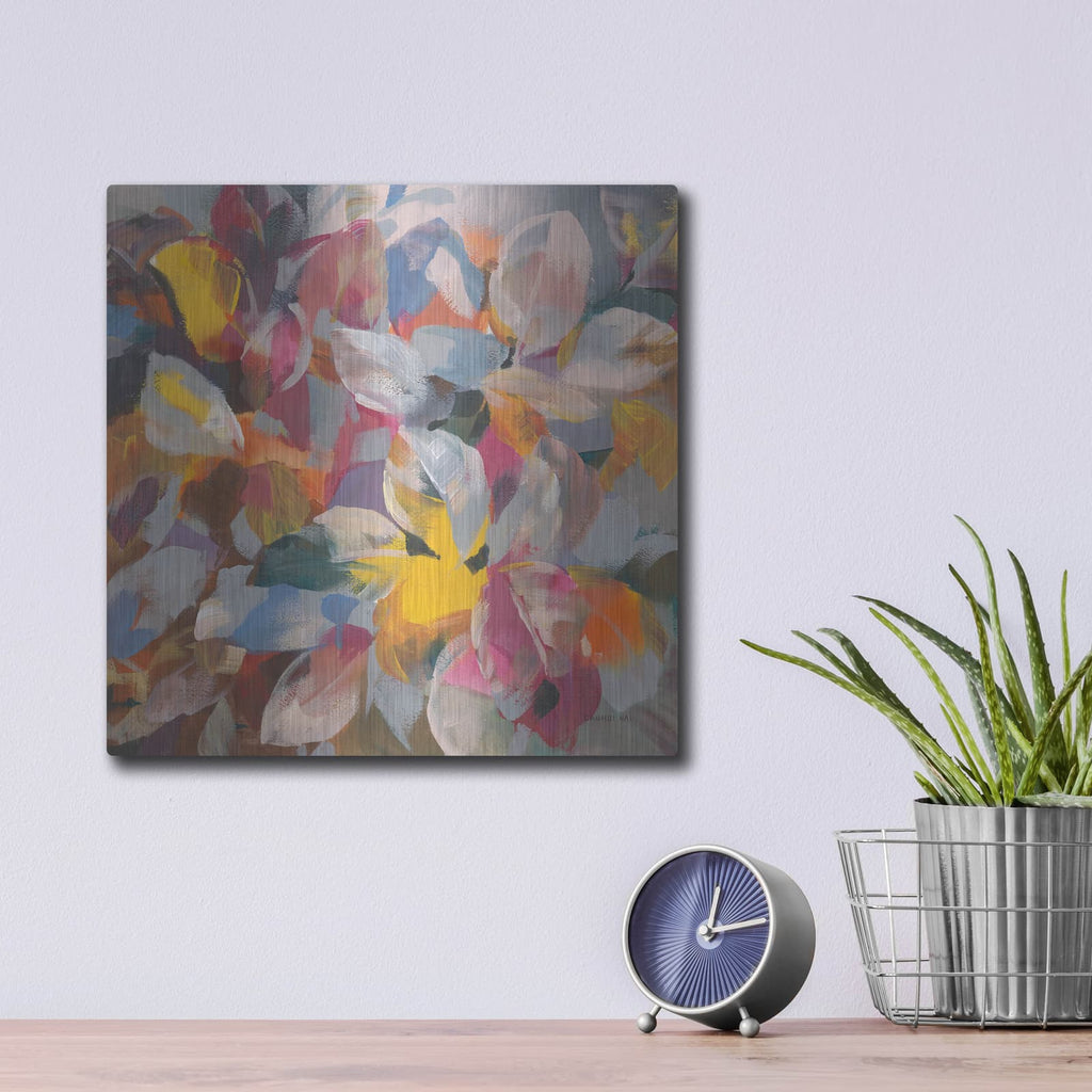 'Confetti Leaves' by Danhui Nai – Metal Wall Art, 12x12 room view