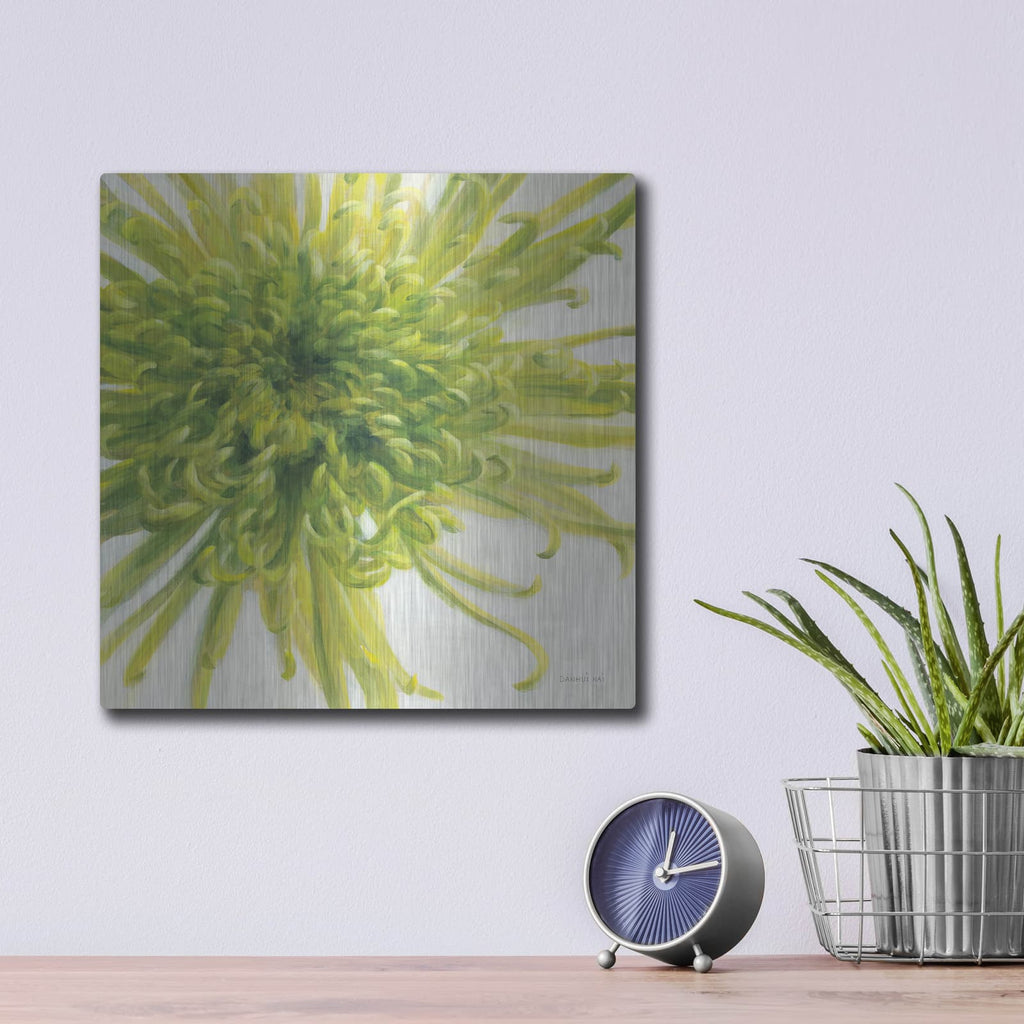 'Contemporary Chrysanthemum' by Danhui Nai – Metal Wall Art, 12x12 room view