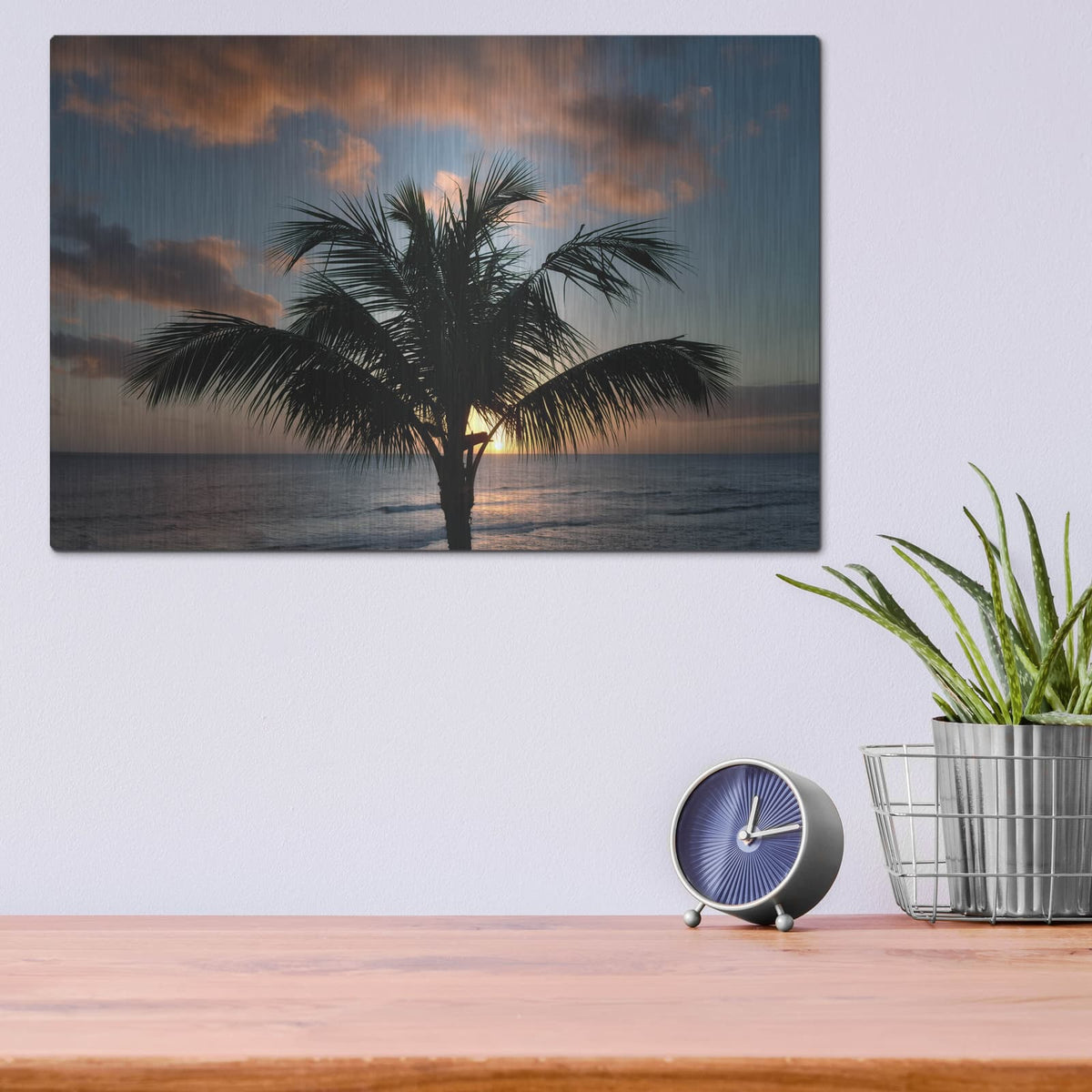 'Palm Tree Sunset II' by Dennis Frates – Metal Wall Art, 16x12 room view