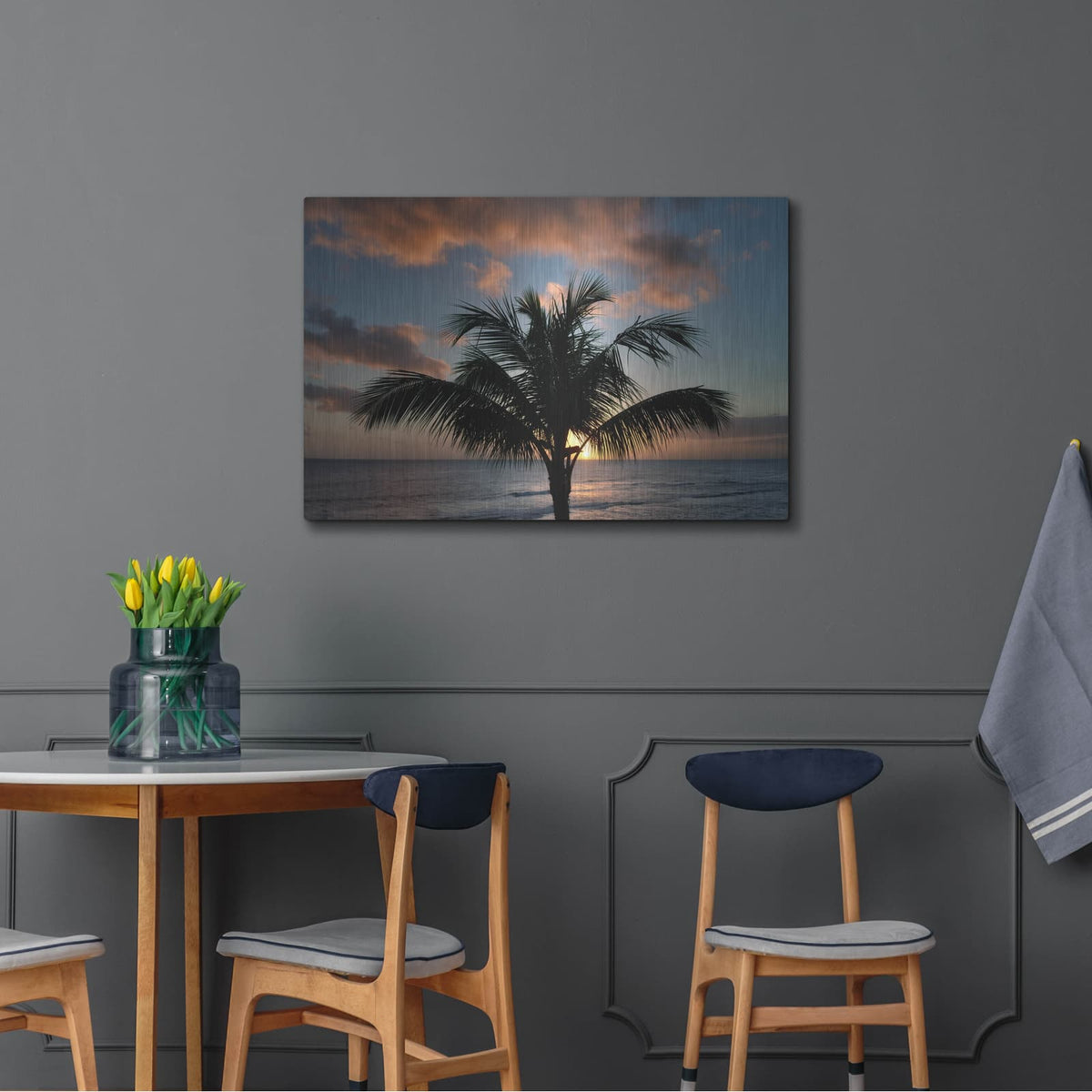 'Palm Tree Sunset II' by Dennis Frates – Metal Wall Art, 36x24 room view