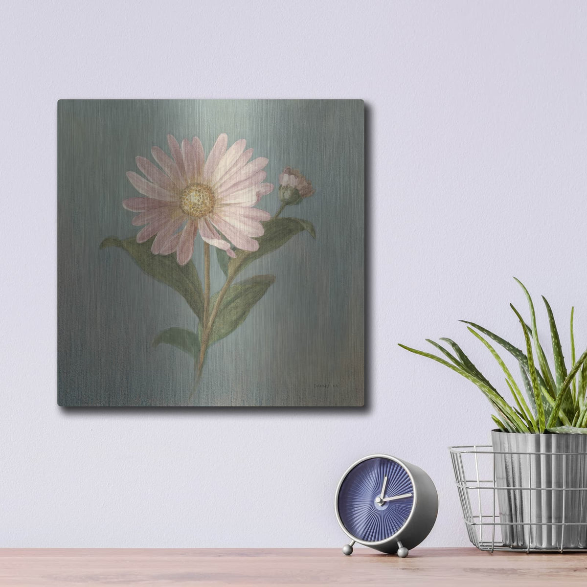 'Cottage Aster' by Danhui Nai – Metal Wall Art, 12x12 room view