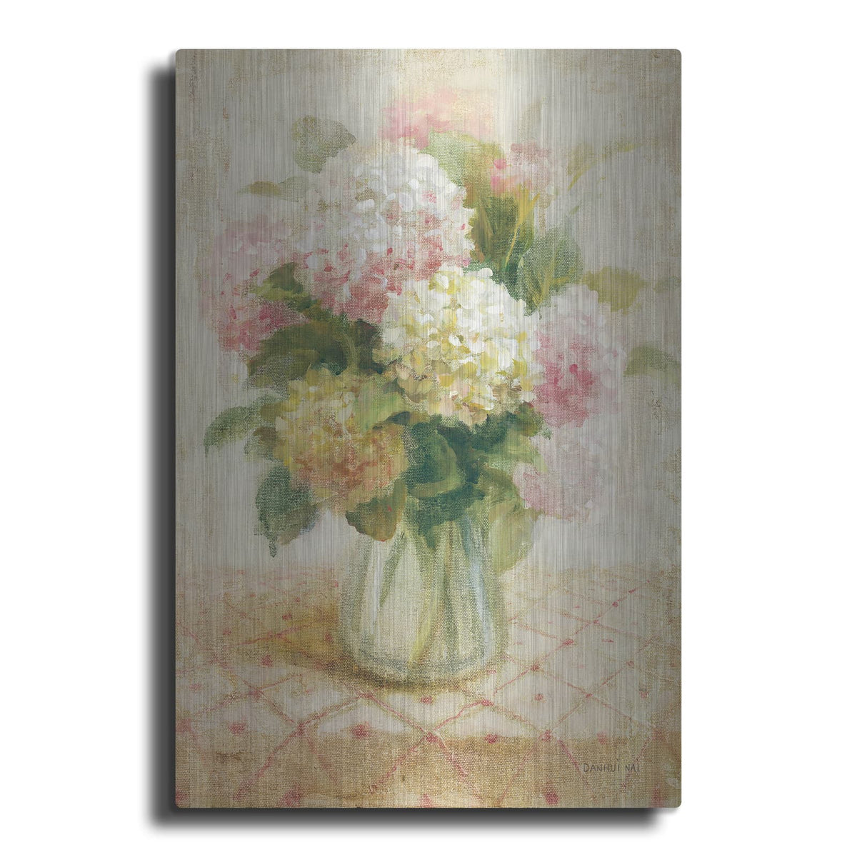'Cottage Hydrangeas In Pink' by Danhui Nai – Metal Wall Art