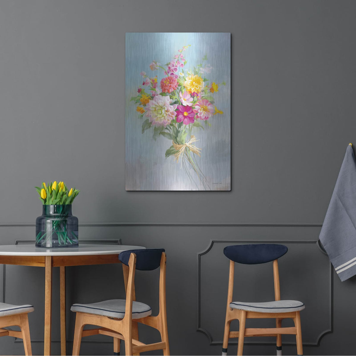 'Country Bouquet 1 V2' by Danhui Nai – Metal Wall Art, 24x36 room view
