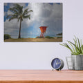 'Lifeguard Tower' by Dennis Frates – Metal Wall Art, 16x12 room view