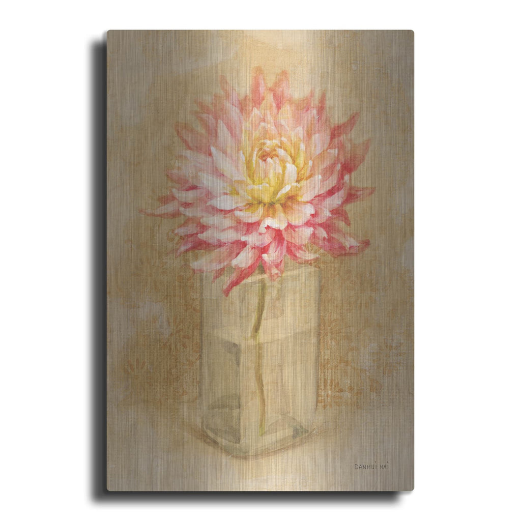 'Dahlia Blossom In Glass' by Danhui Nai – Metal Wall Art