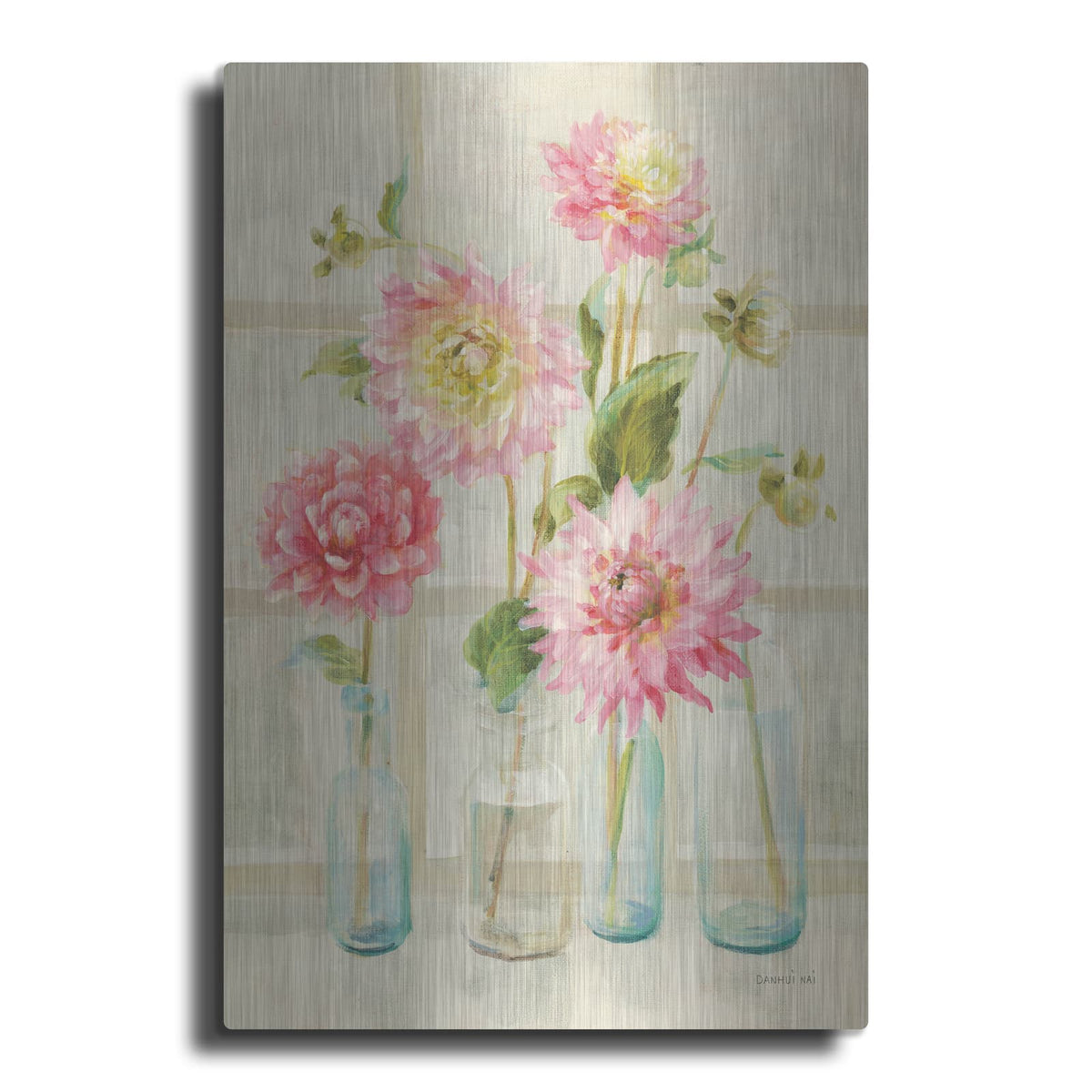 'Dahlias On Windowsill' by Danhui Nai – Metal Wall Art
