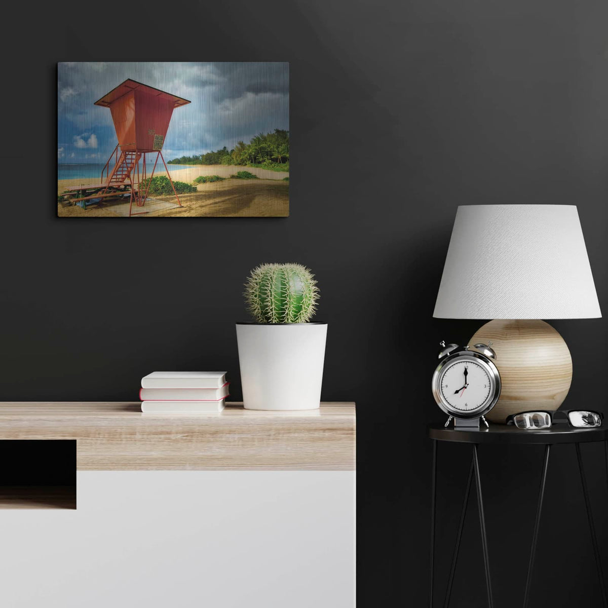 'Lifeguard Tower II' by Dennis Frates – Metal Wall Art, 24x16 room view